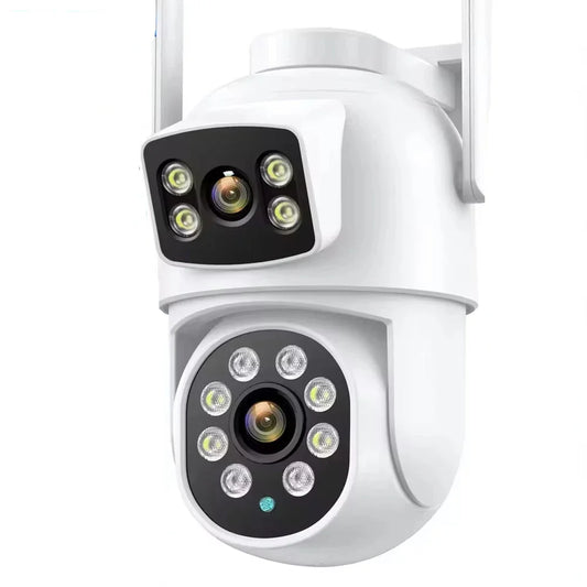 8MP Wifi Camera PTZ Outdoor Dual Screen Human Detection Dual Lenses 10MP Security Protection IP Camera