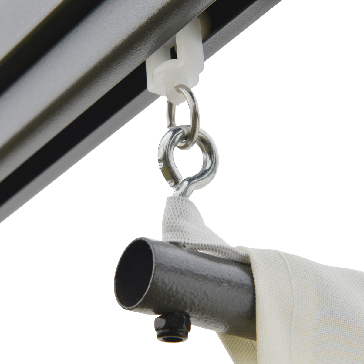 3 x 3(m) Outdoor Pergola Retractable Canopy Wall Mounted Gazebo Cream Outsunny