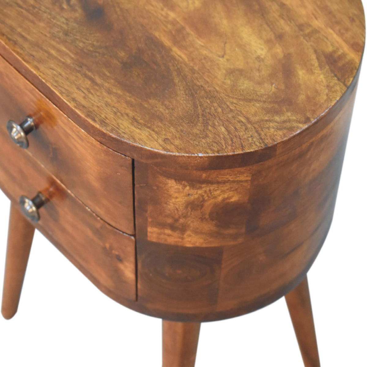 Artisan Furniture Solid Wood Mini Chestnut Rounded Bedside Table