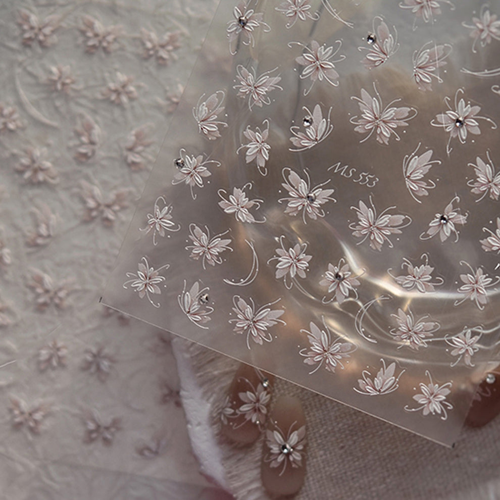 Hello Claws | Pink Flower Diamond Nail Deco Sticker