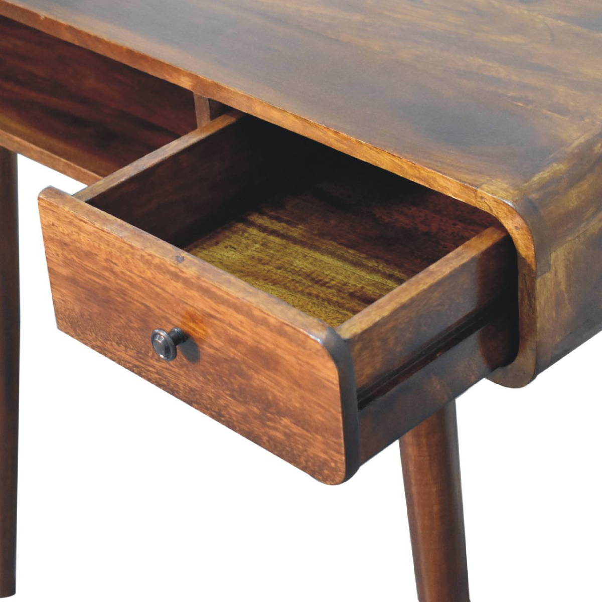 Artisan Furniture Solid Wood Curved Chestnut Writing Desk