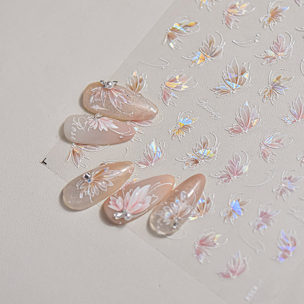 Hello Claws | Pink Flower 5D Nail Deco Sticker