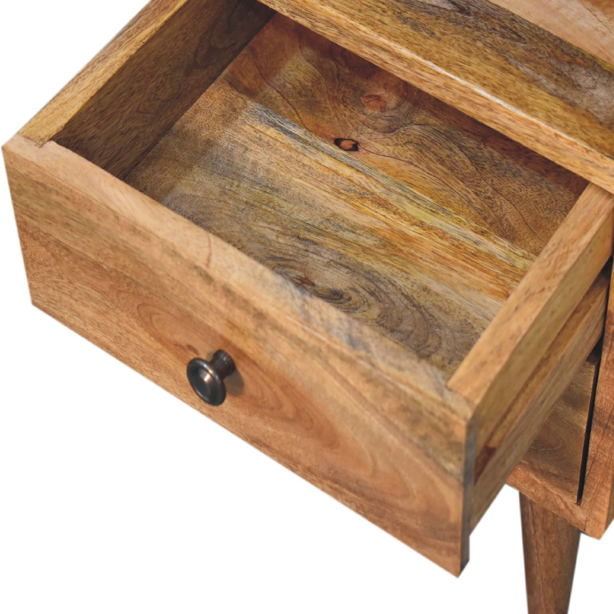 Artisan Furniture Solid Wood Mini Oak-ish Classic Open Bedside