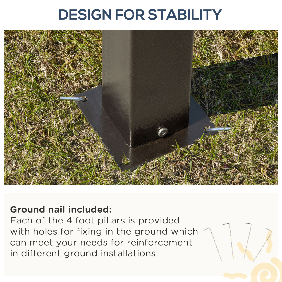 3.6x3(m) Hardtop Gazebo Garden Pavilion w/ Polycarbonate Roof, Brown Outsunny