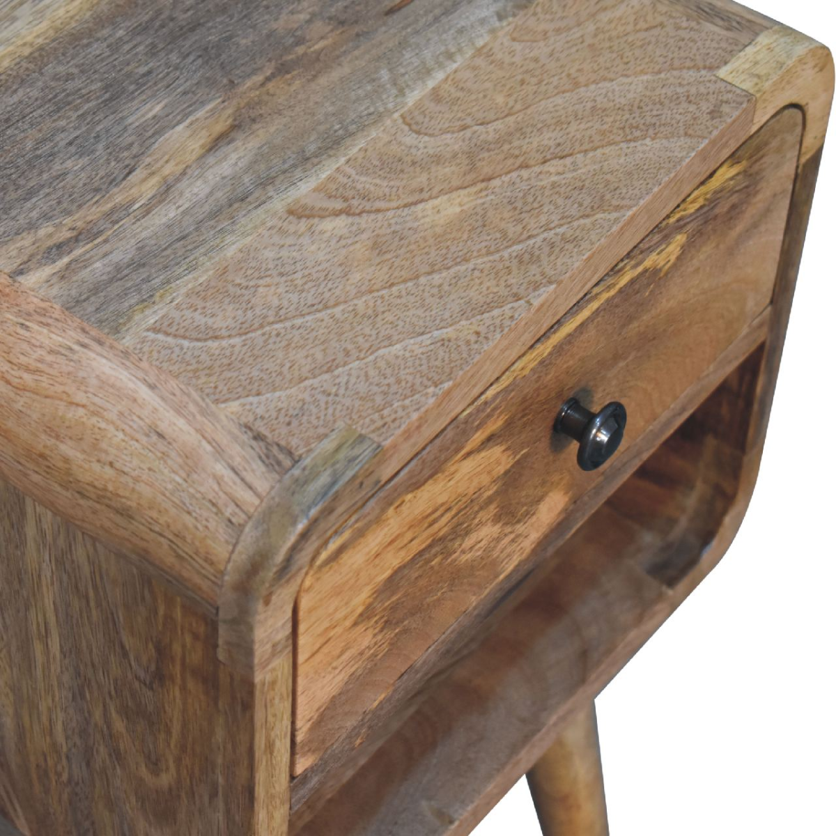 Artisan Furniture Solid Wood Mini Oak-ish Curve Lower Bedside