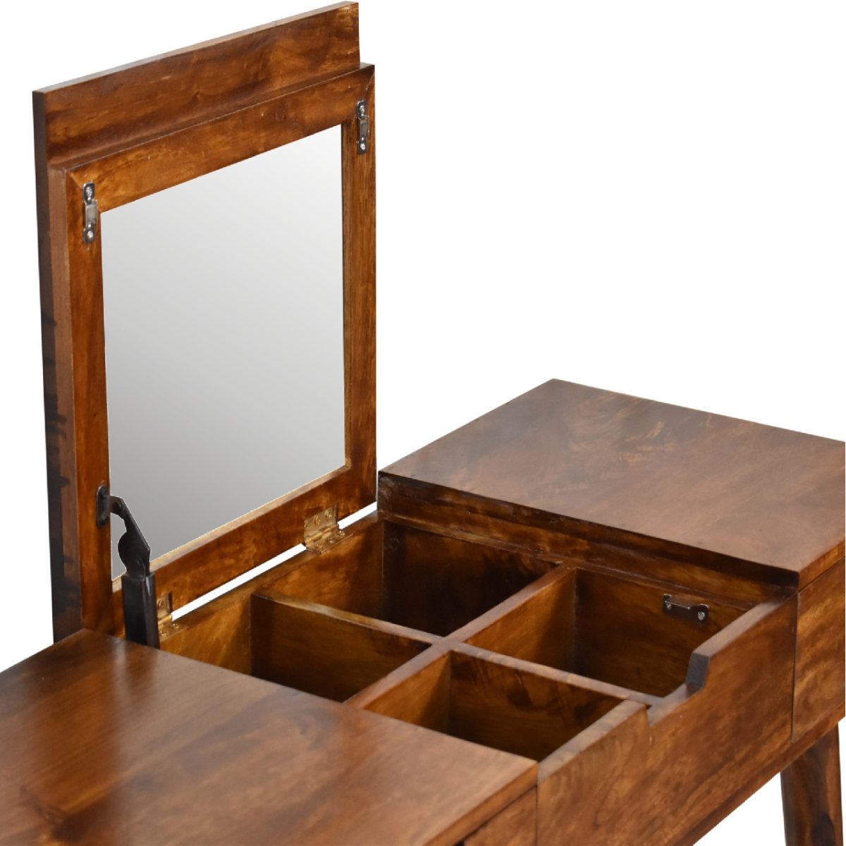 Artisan Furniture Solid Mango Wood Chestnut Foldable Mirror Table