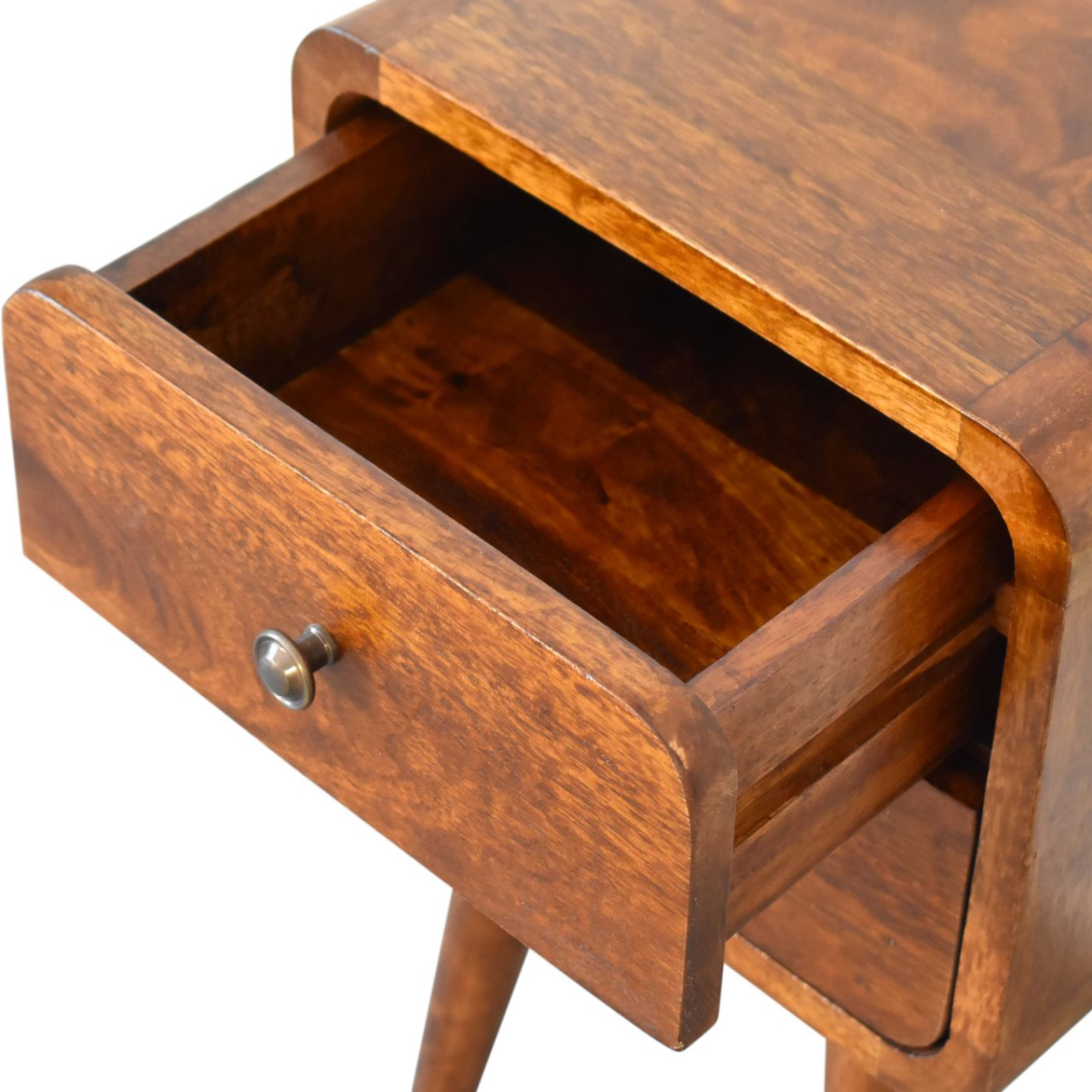 Artisan Furniture Solid Wood Mini Chestnut Curved Bedside