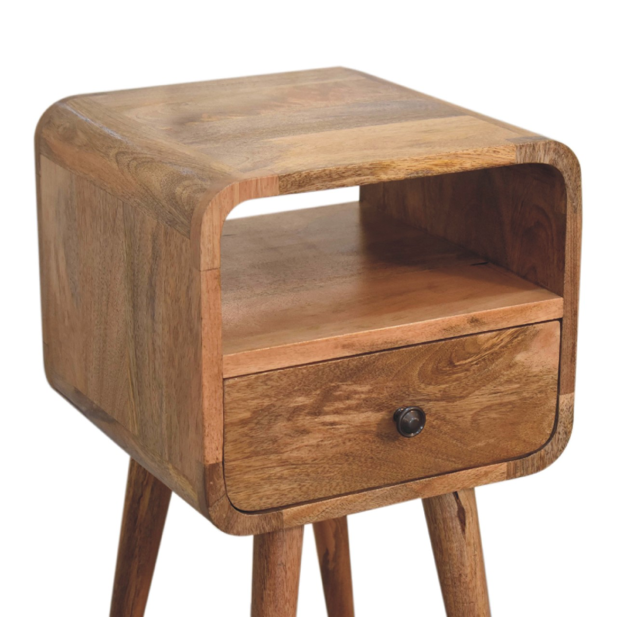 Artisan Furniture Solid Wood Mini Oakish Curve Open Bedside