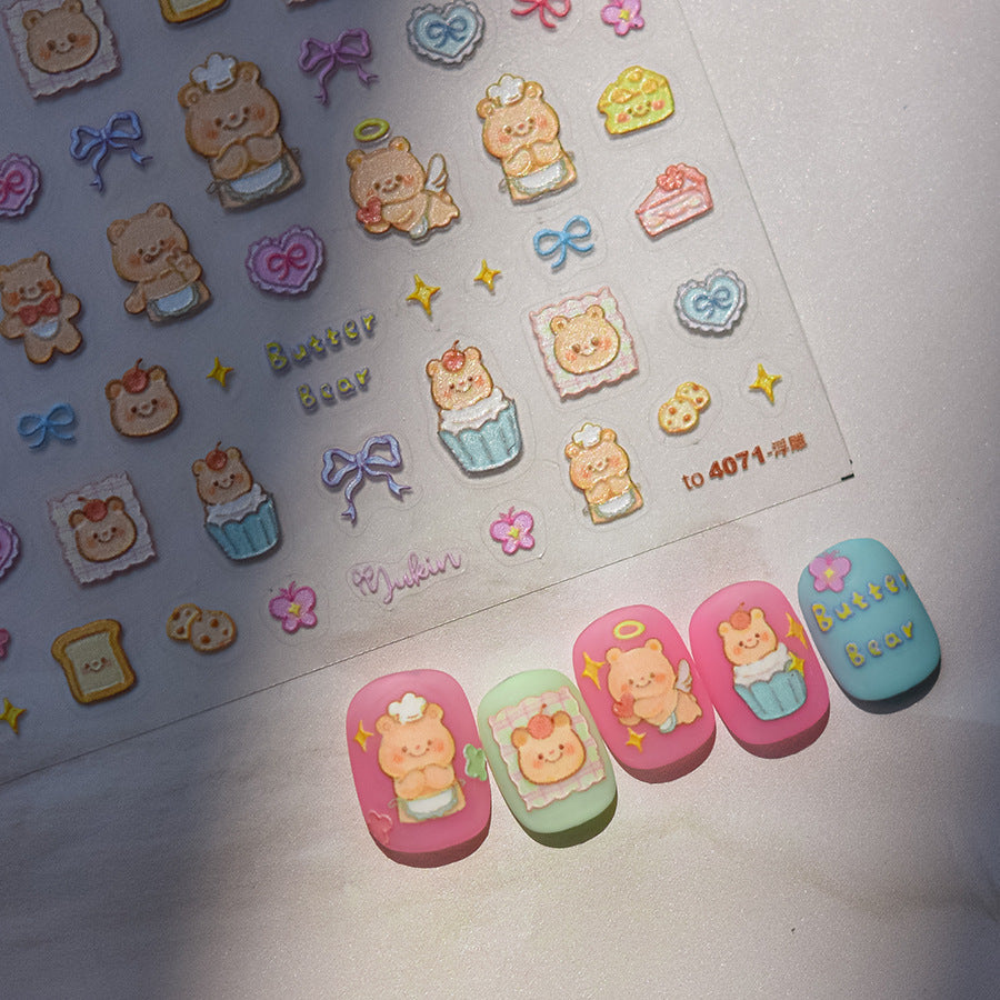 Hello Claws | Butter Bear 5D Nail Deco Sticker