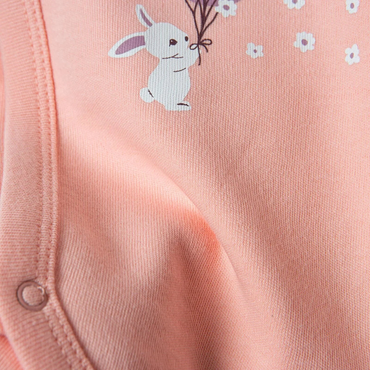 HelloBaby Bunny Print Baby Bodysuit & Footed Bottoms Set (Newborn to 9 Months)