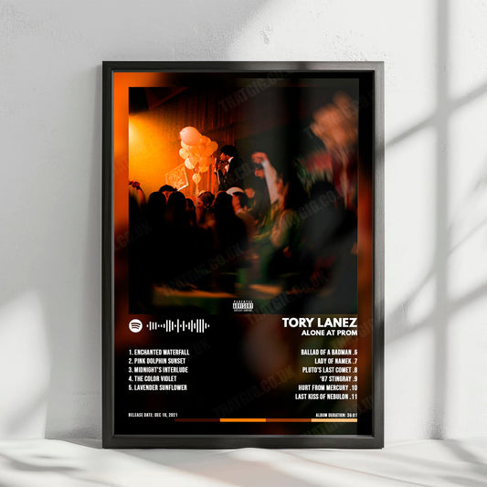 Tory Lanez "Alone at Prom" Album Cover Poster - with Complete Tracklist