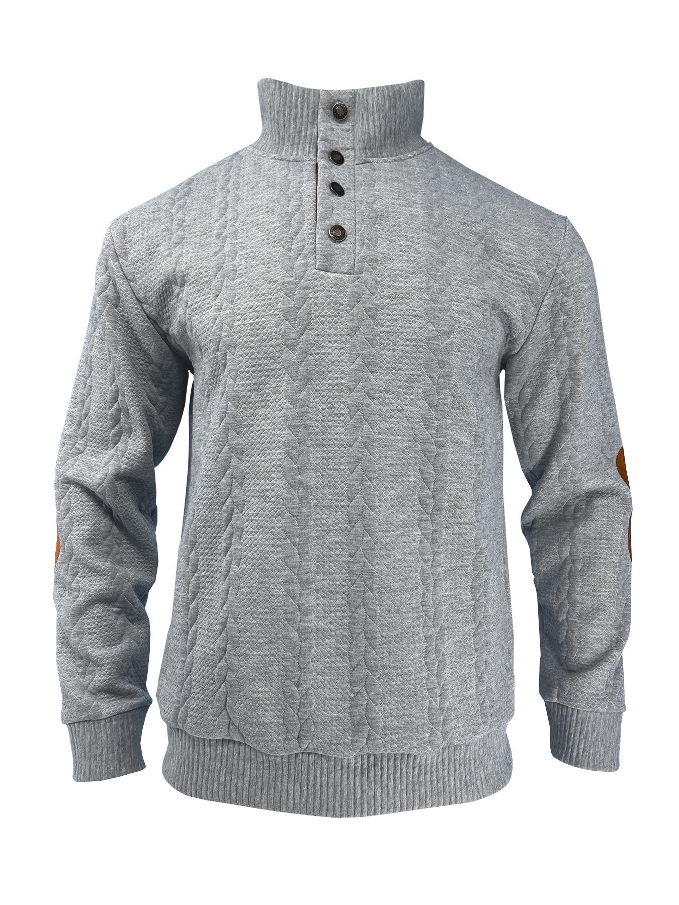 Fashion Jacquard Buckle Long Sleeve Embroidered Patch Sweater
