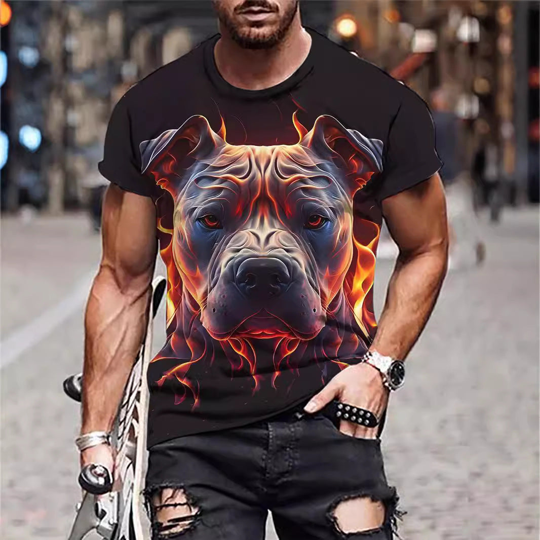 3D Printed Animal Style Vintage Quick-dry T-shirt