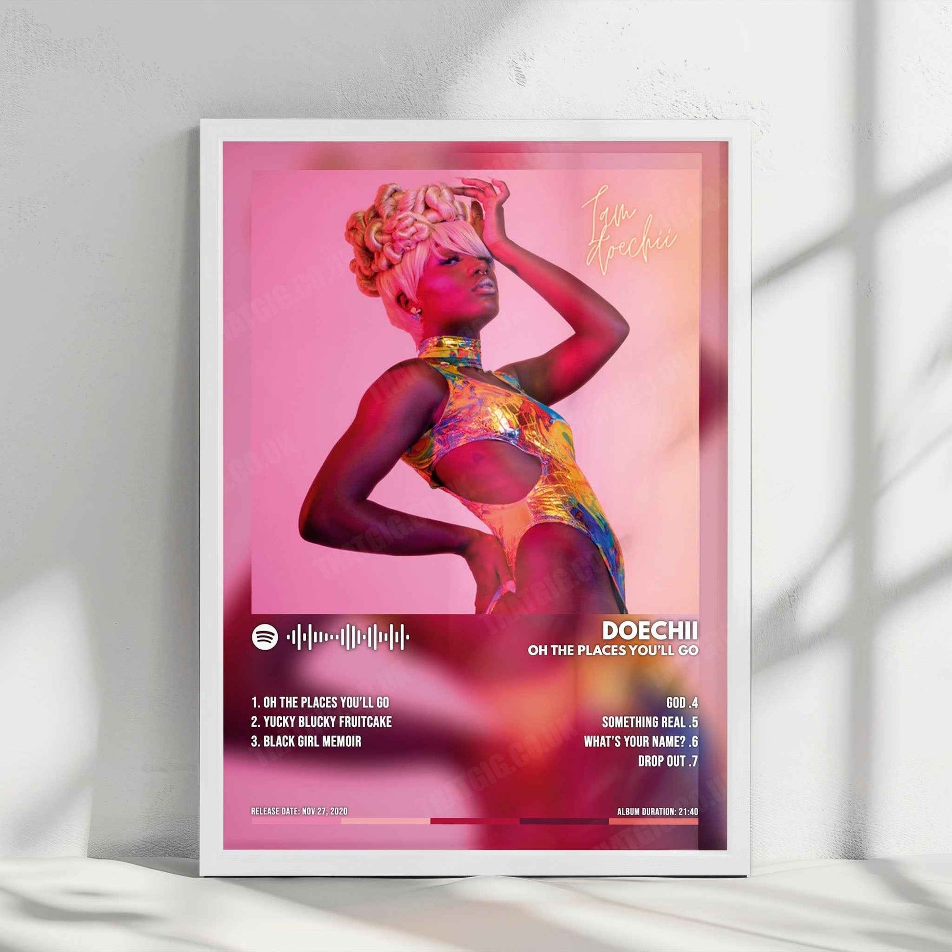 Doechii "Oh the Places You'll Go" Album Cover Poster - with Complete Tracklist