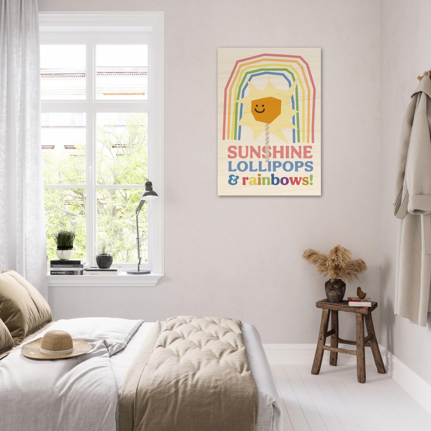 Sunshine, Lollipops & Rainbows - Wood Print