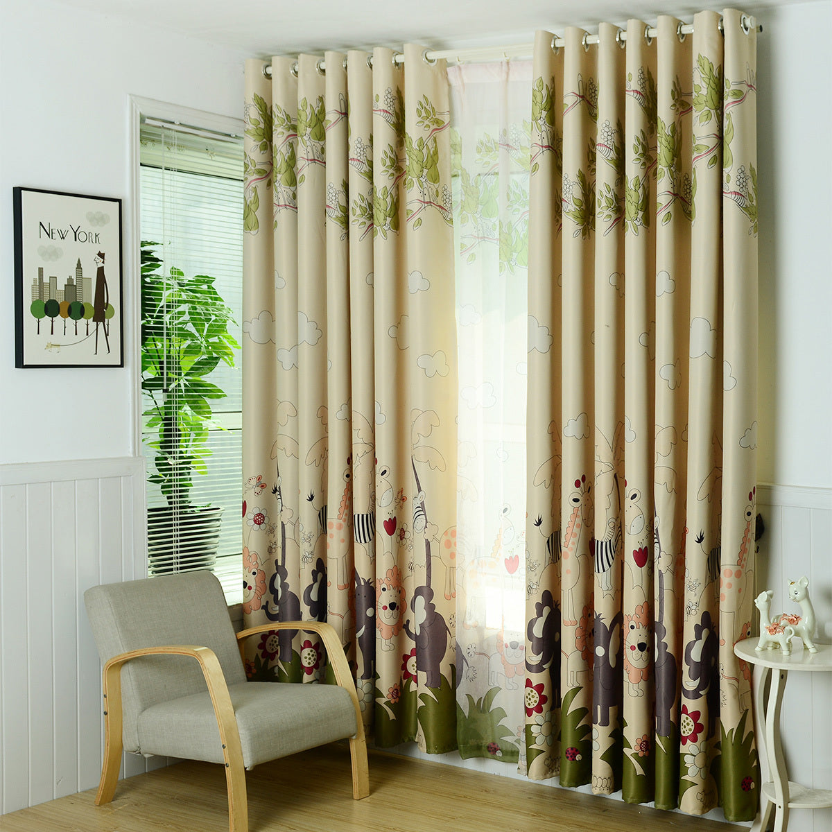 Dreamling Cartoon Children Blackout Curtains Animal Paradise Curtains for Bedroom & Living Room