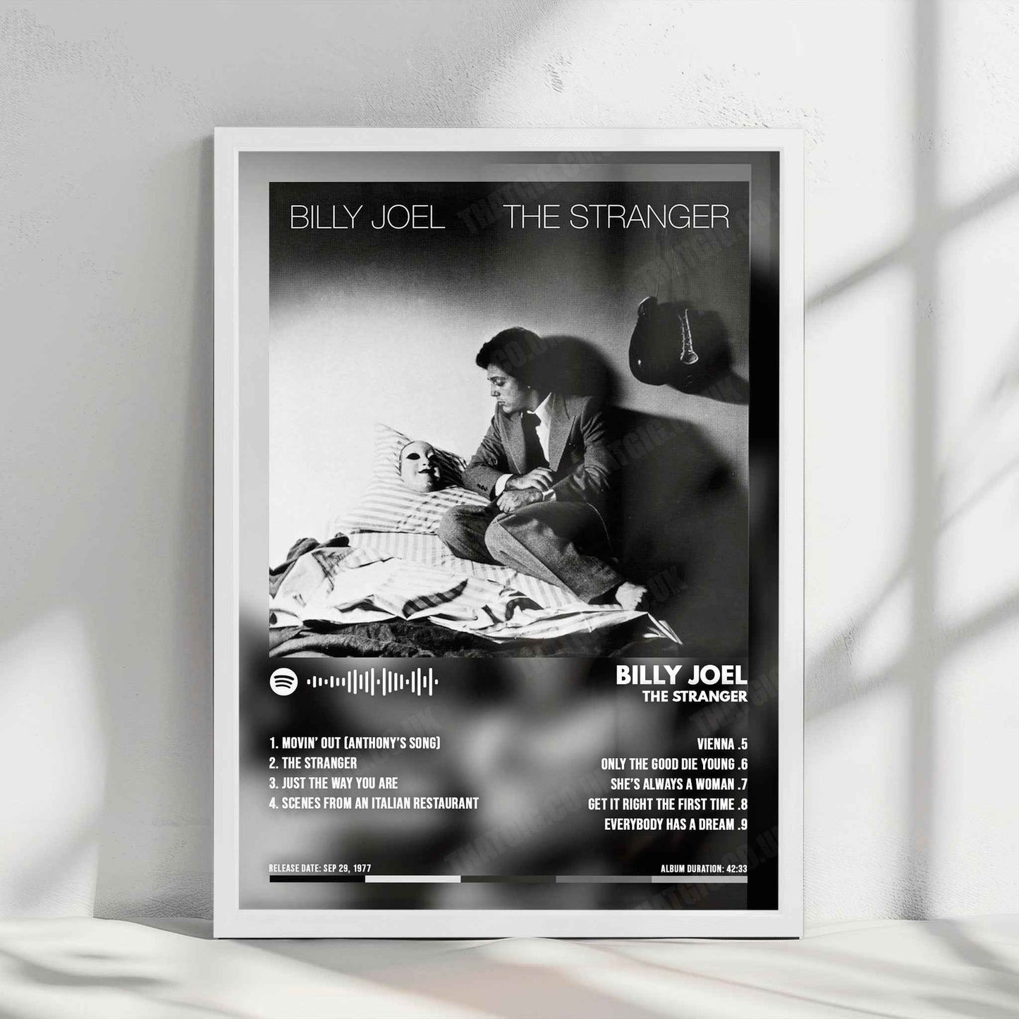 Billy Joel "The Stranger  " Album Cover Poster - with Complete Tracklist