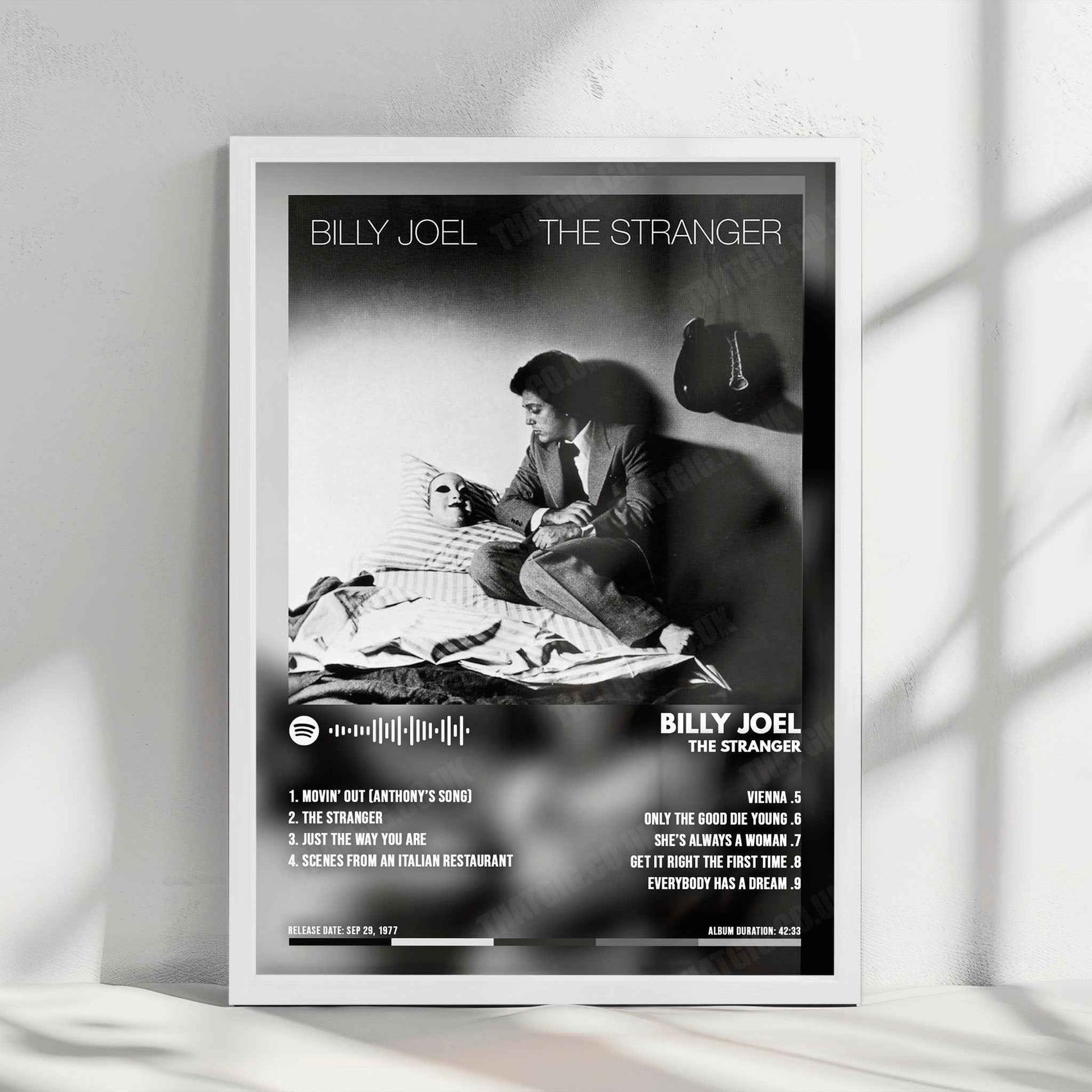 Billy Joel "The Stranger  " Album Cover Poster - with Complete Tracklist