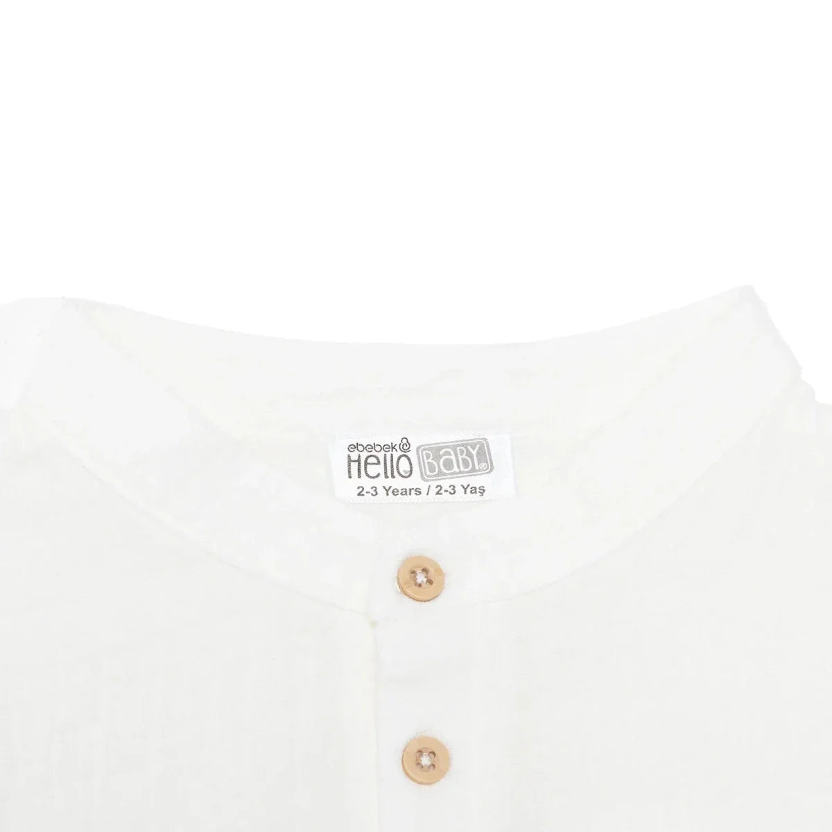 HelloBaby Grandad Collar Muslin Baby Shirt (6-9 Months to 4-5 Years)