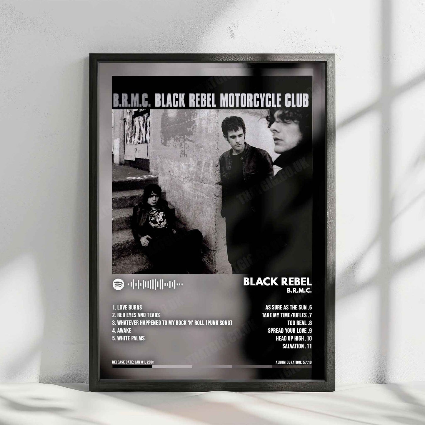 Black Rebel Motorcycle Club "BRMC" Album Cover Poster - with Complete Tracklist