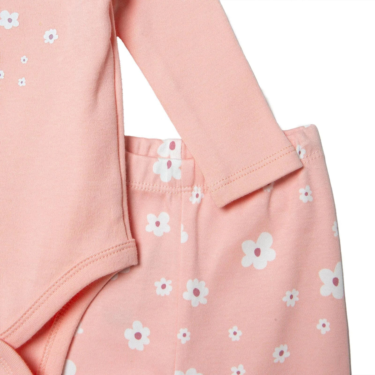 HelloBaby Bunny Print Baby Bodysuit & Footed Bottoms Set (Newborn to 9 Months)