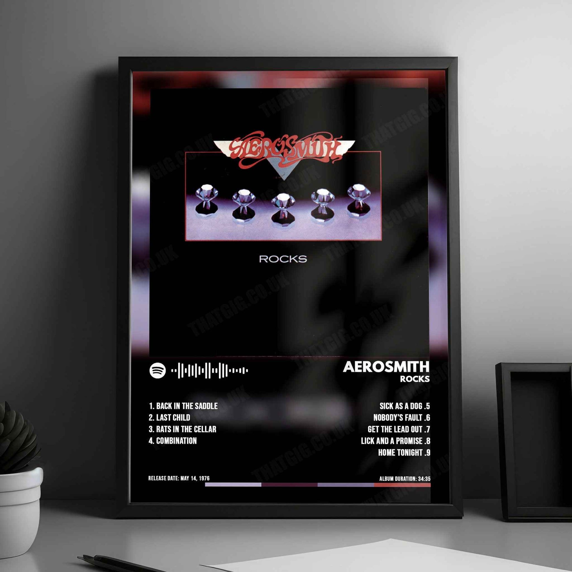 Aerosmith "Rocks" Album Cover Poster - with Complete Tracklist