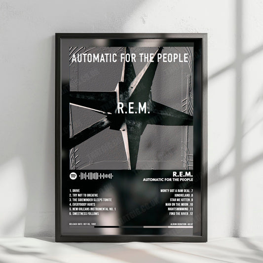 R.E.M. "Automatic for the People" Album Cover Poster - with Complete Tracklist