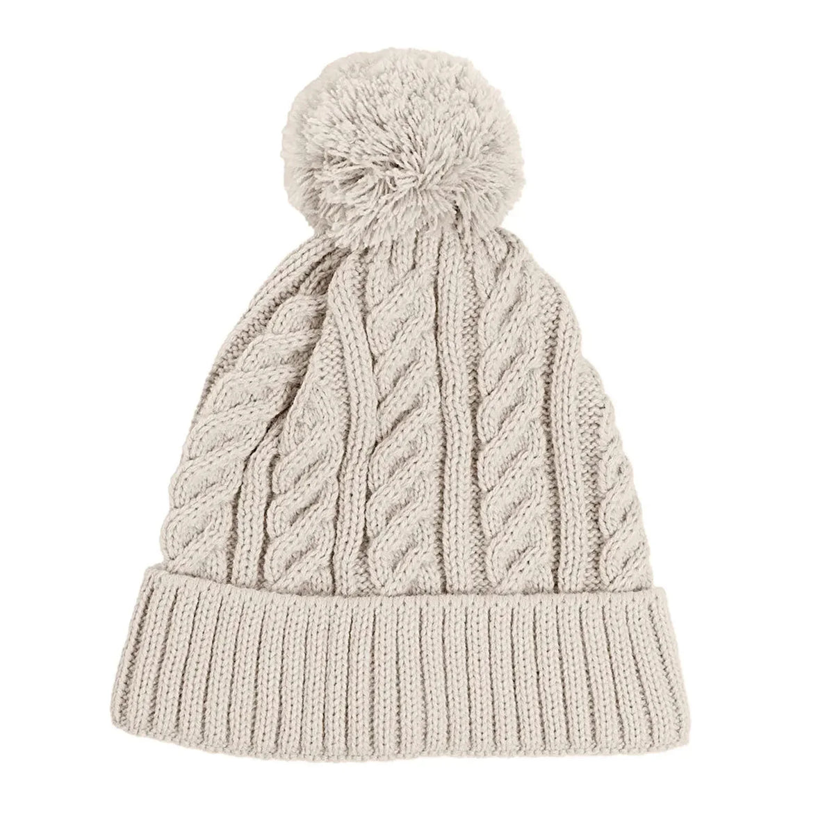 HelloBaby Patterned Pom-Pom Knitted Baby Beanie (One Size)