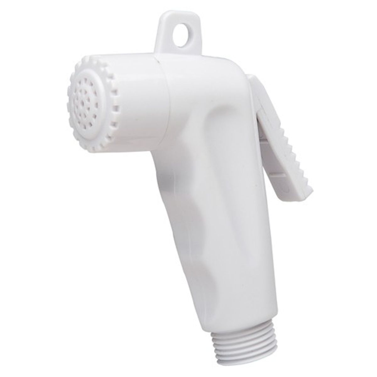 Can Angled Shower Head in White