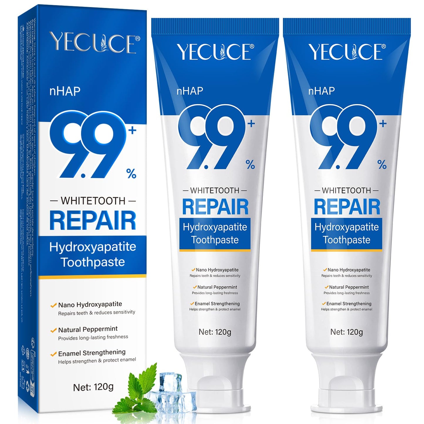 9.9% Hydroxyapatite Toothpaste (2Pcs) – Enamel Protection & Strong Teeth
