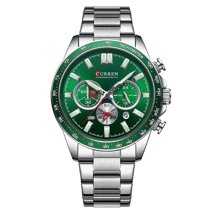 Men's Waterproof Quartz Watch - Stainless Steel Calendar Watch 30M Water Resistant