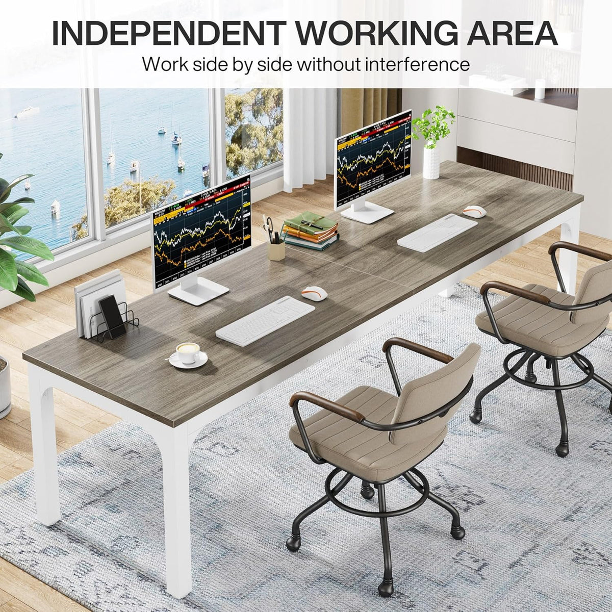 200cm Computer Desk, Rectangle Executive Desk, 6FT Conference Table