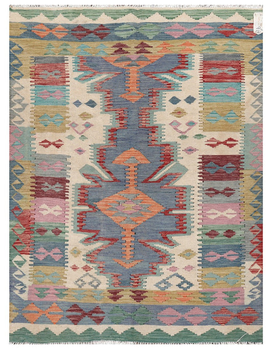Maimana Afghanistan Kilim Rug - 198 x144 cm