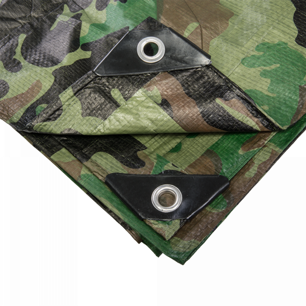 Camouflage M-Grade Tarpaulin 8m x 10m BRADAS Reinforced Eyelets Waterproof Sheet