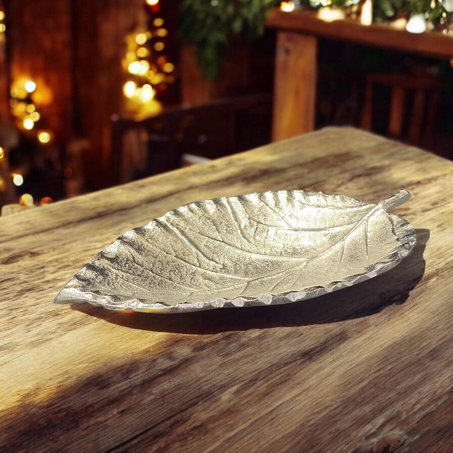 15CM NICKEL PLATED LEAF