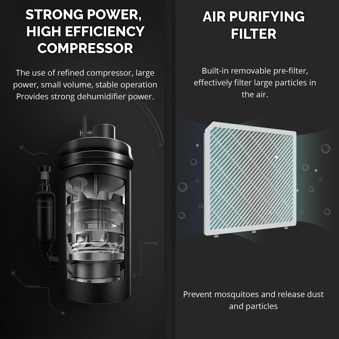 Senelux 25L/Day Dehumidifier Smart App Wi-Fi with 5.5L Water Tank, Continuous Drainage, Large Room, Sleep Mode, 24H Timer