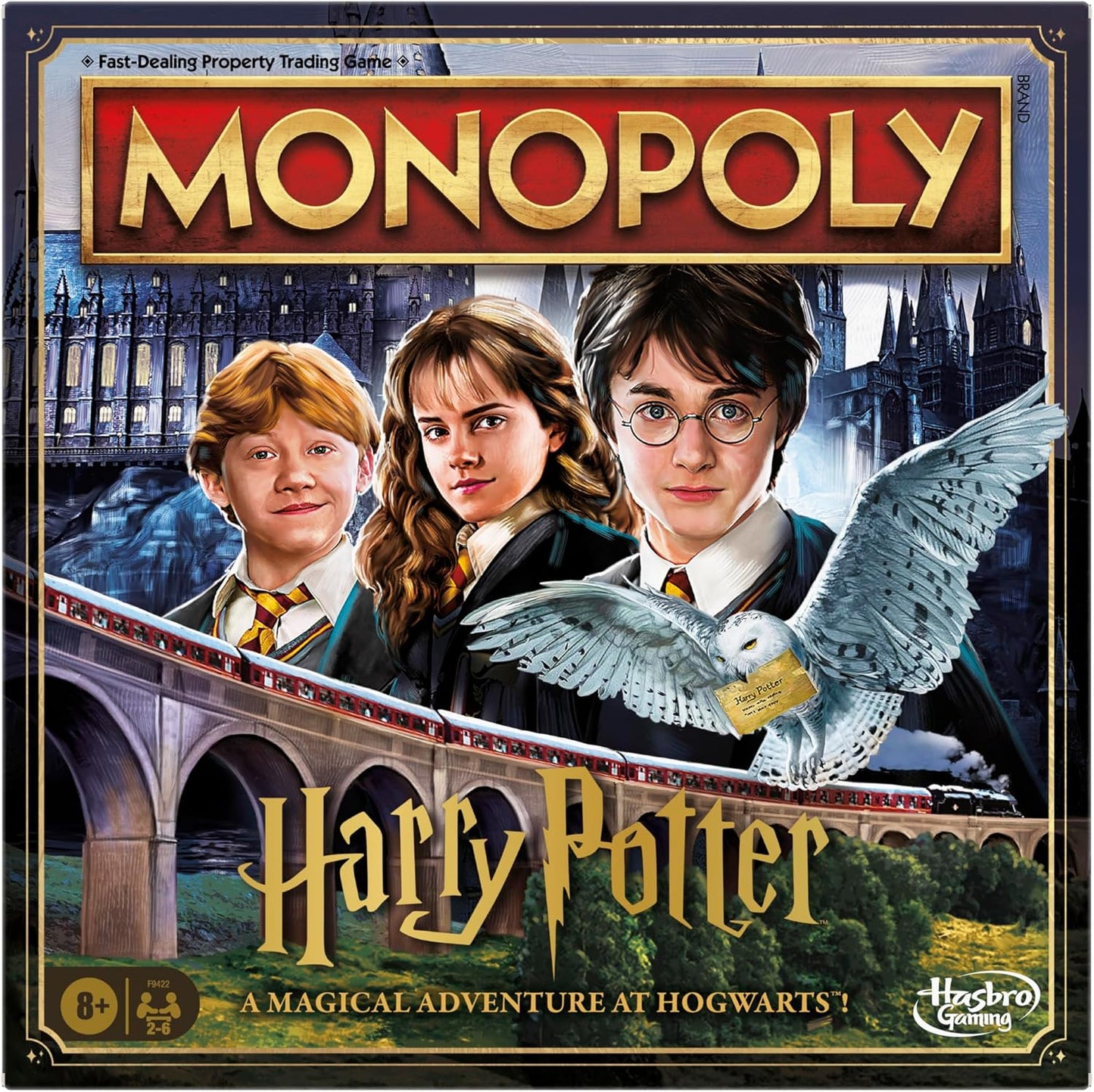 Monopoly Harry Potter Edition Board game, New but open-scruffy box, missing 3 title deed cards