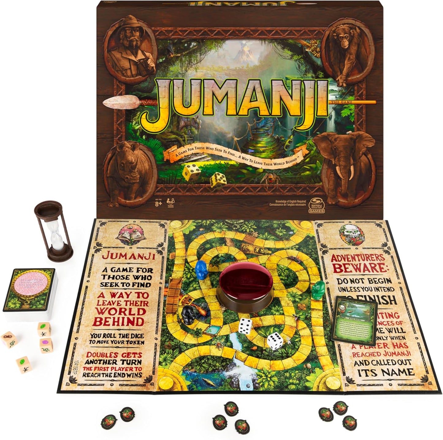 Jumanji The Game, Used good, 1 life token + 1 challenge card missing, original box