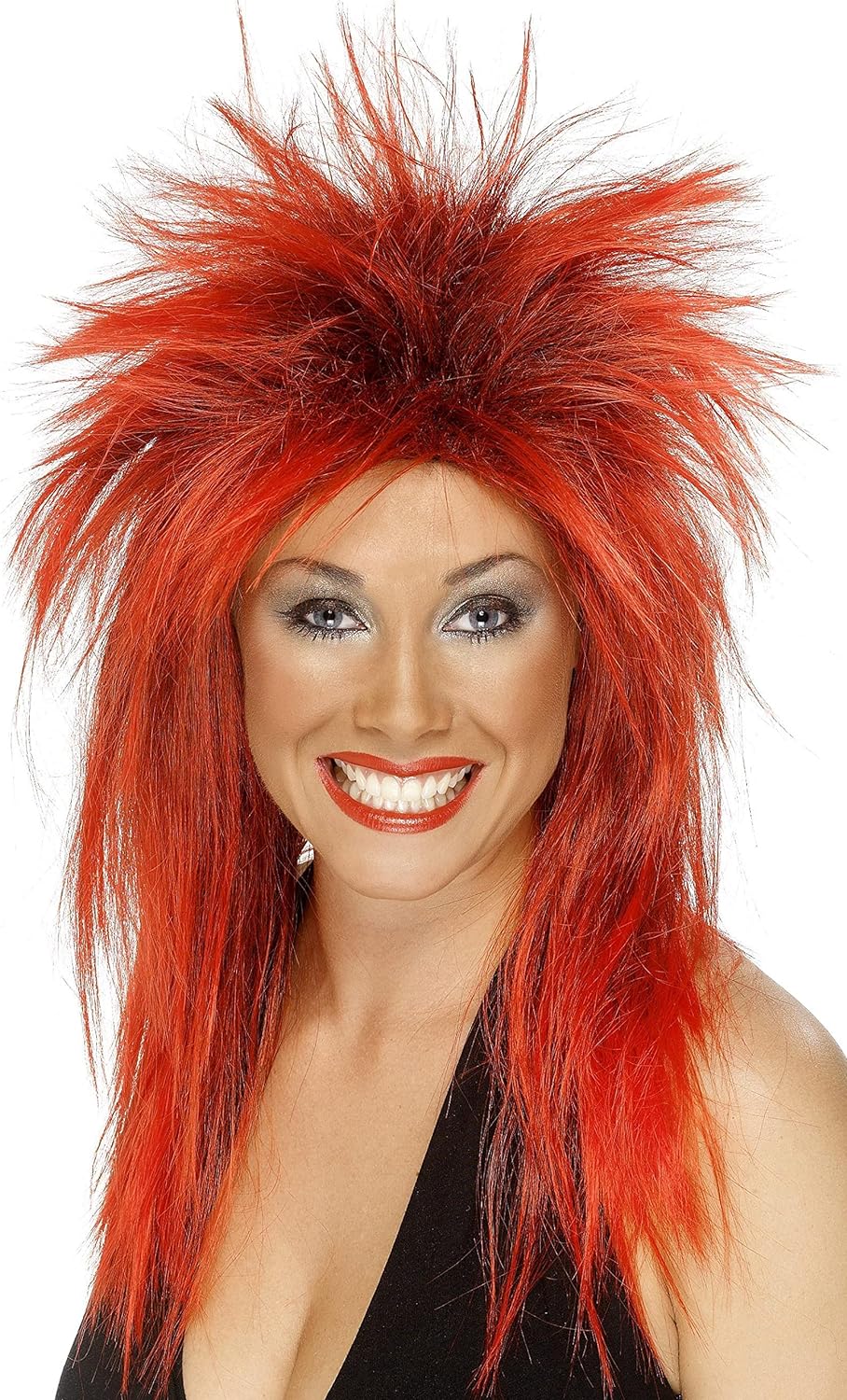 Smiffys Rock Diva Wig Red/black, new but opened/ scruffy box
