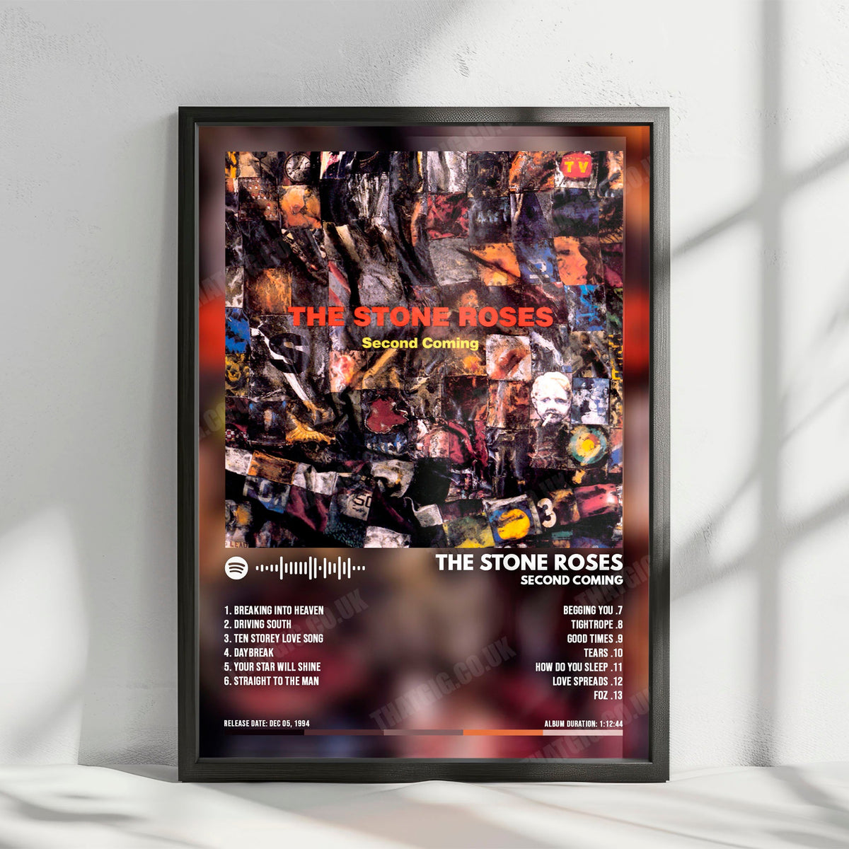 The Stone Roses "Second Coming" Album Cover Poster - with Complete Tracklist