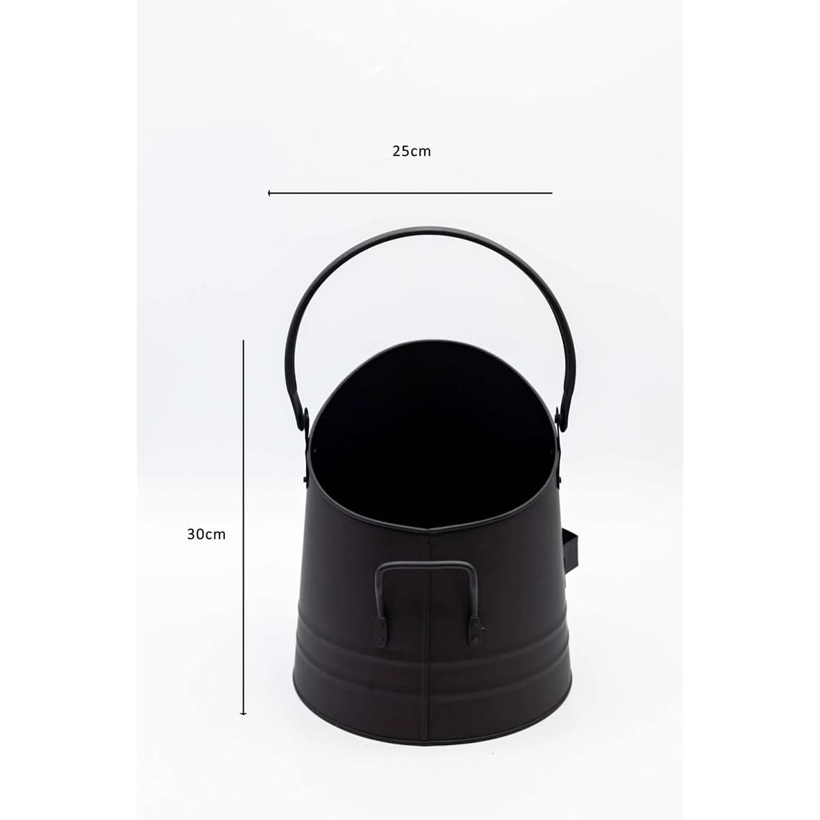 Black Fireside Coal Bucket Shovel & Match Canister Set
