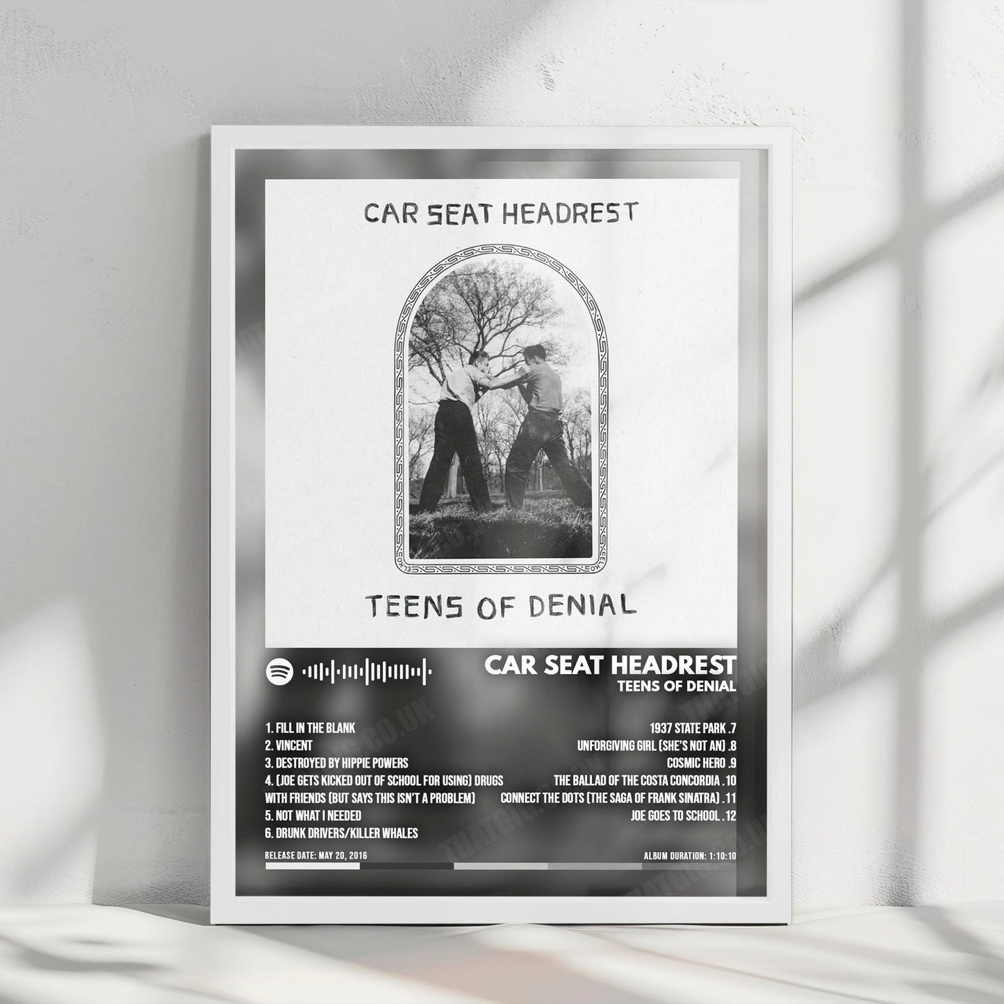 Car Seat Headrest "Teens Of Denial" Album Cover Poster - with Complete Tracklist