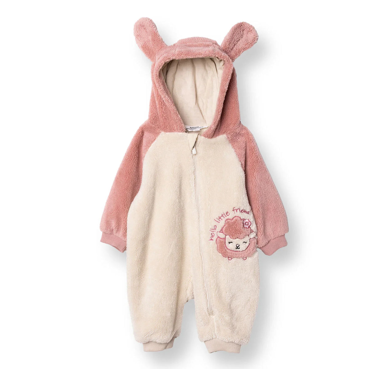 Midimod Peter Pan Collar Fleece Footless Baby Pramsuit (3 Months to 12 Months)