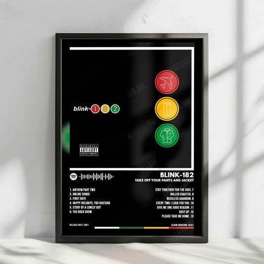 Blink-182 "Take Off Your Pants and Jacket" Album Cover Poster - with Complete Tracklist
