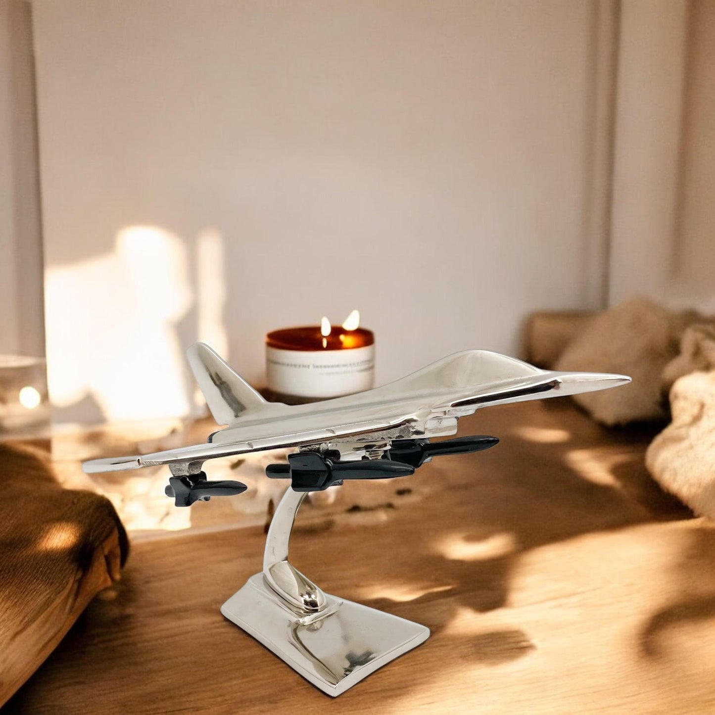 9" NICKEL PLATED MODEL PLANE