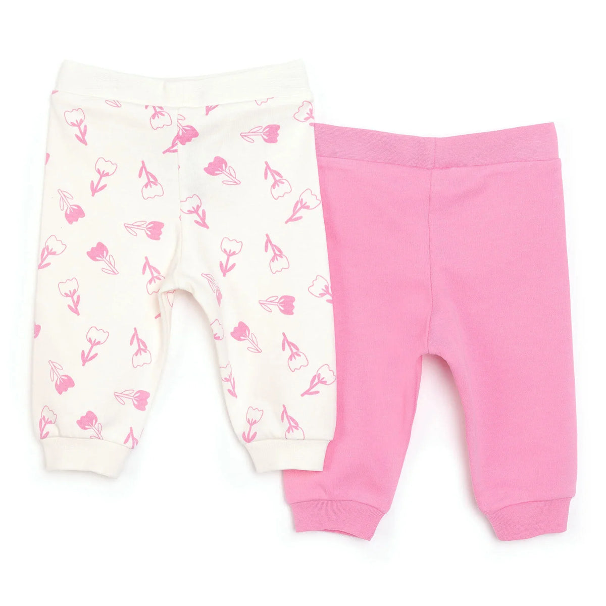 HelloBaby 2 Pack Tulip Motif Footless Interlock Baby Bottoms (6 Months to 4 Years)