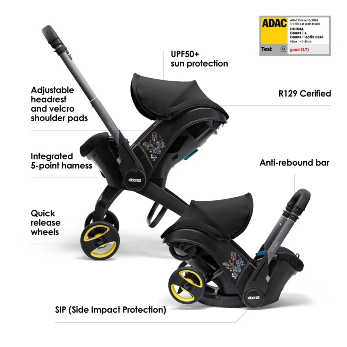 Doona i Infant Car Seat & Stroller - Nitro Black