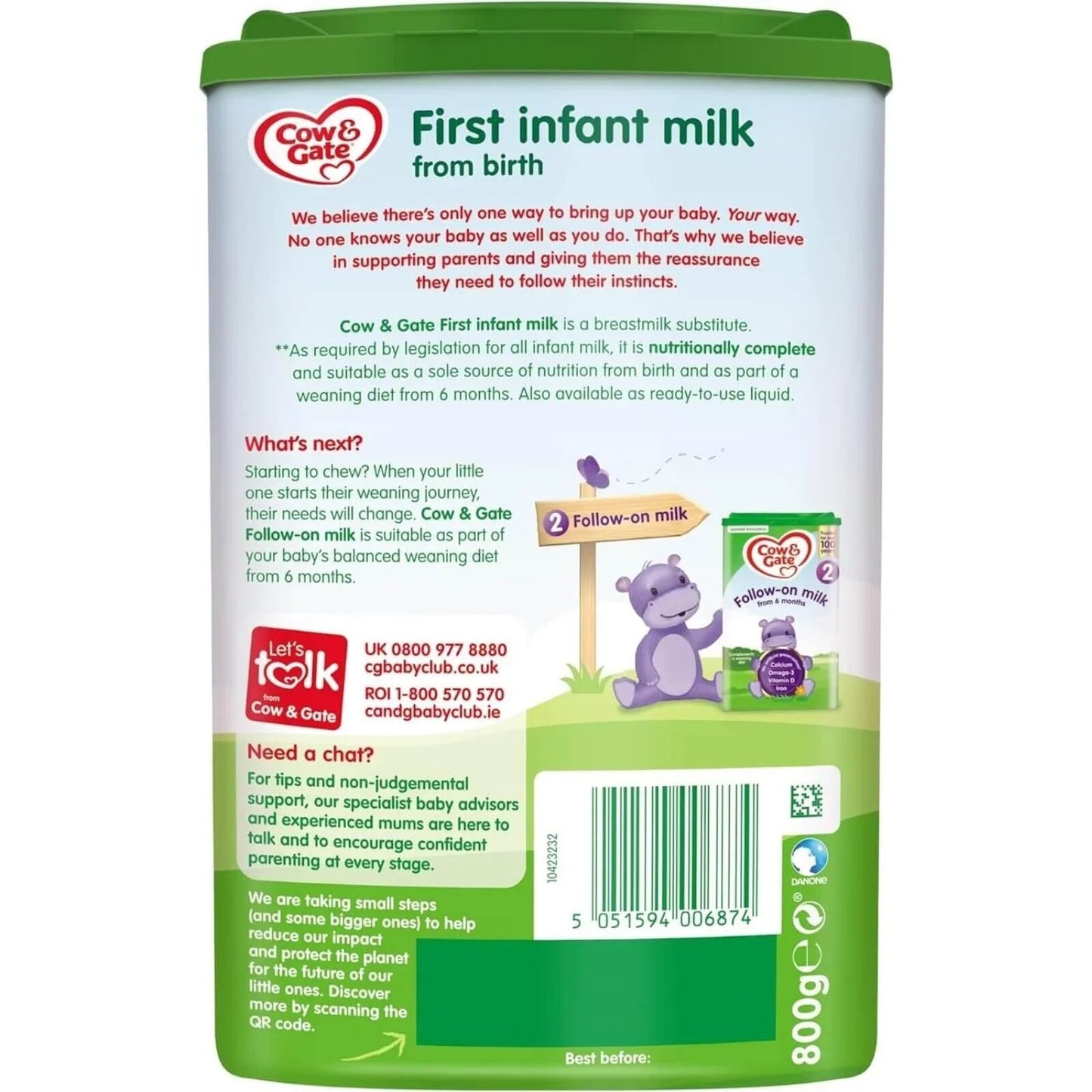 Cow & Gate 1 First Infant Milk Formula 0-6 months 800g