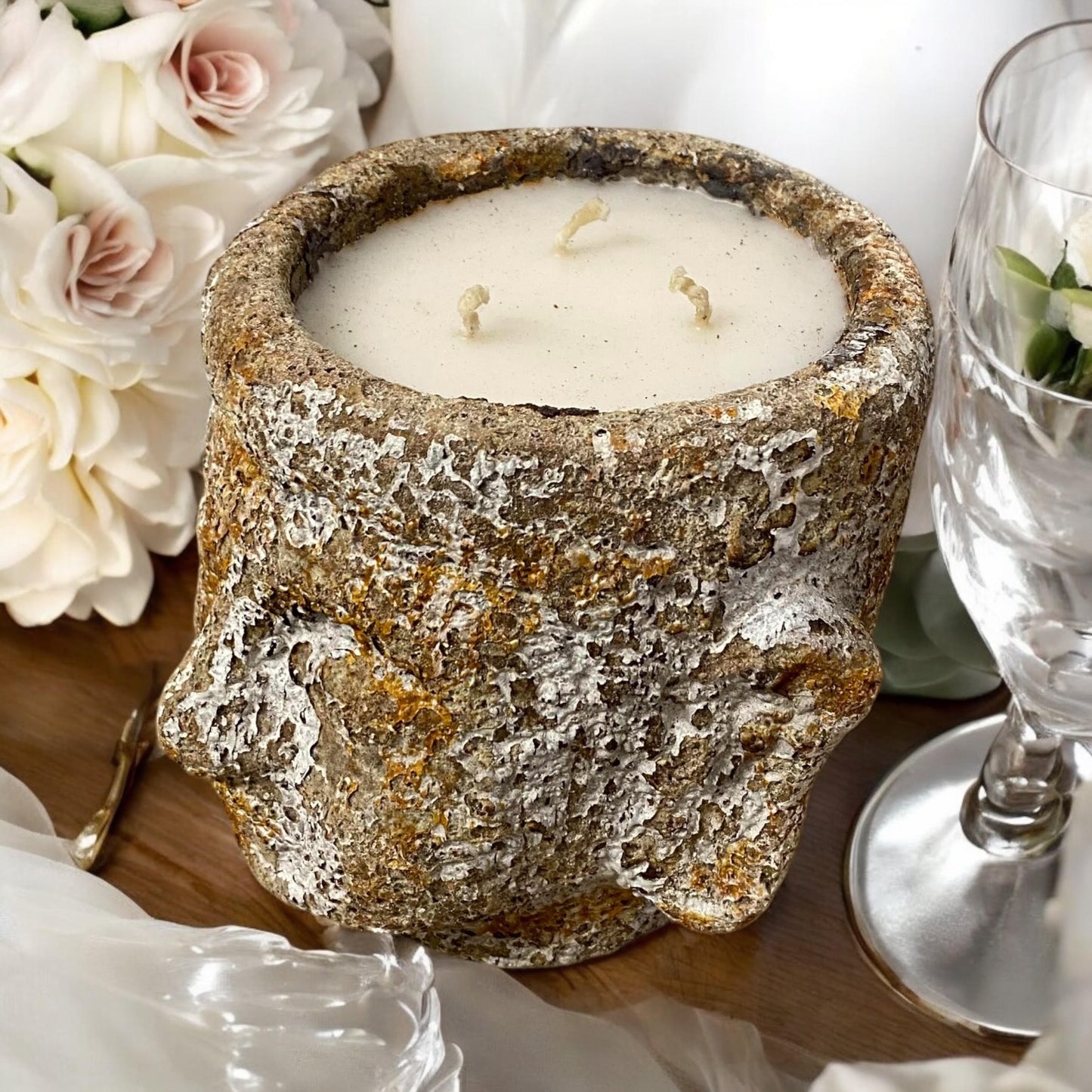 18CM BUDDHA HEAD CANDLE