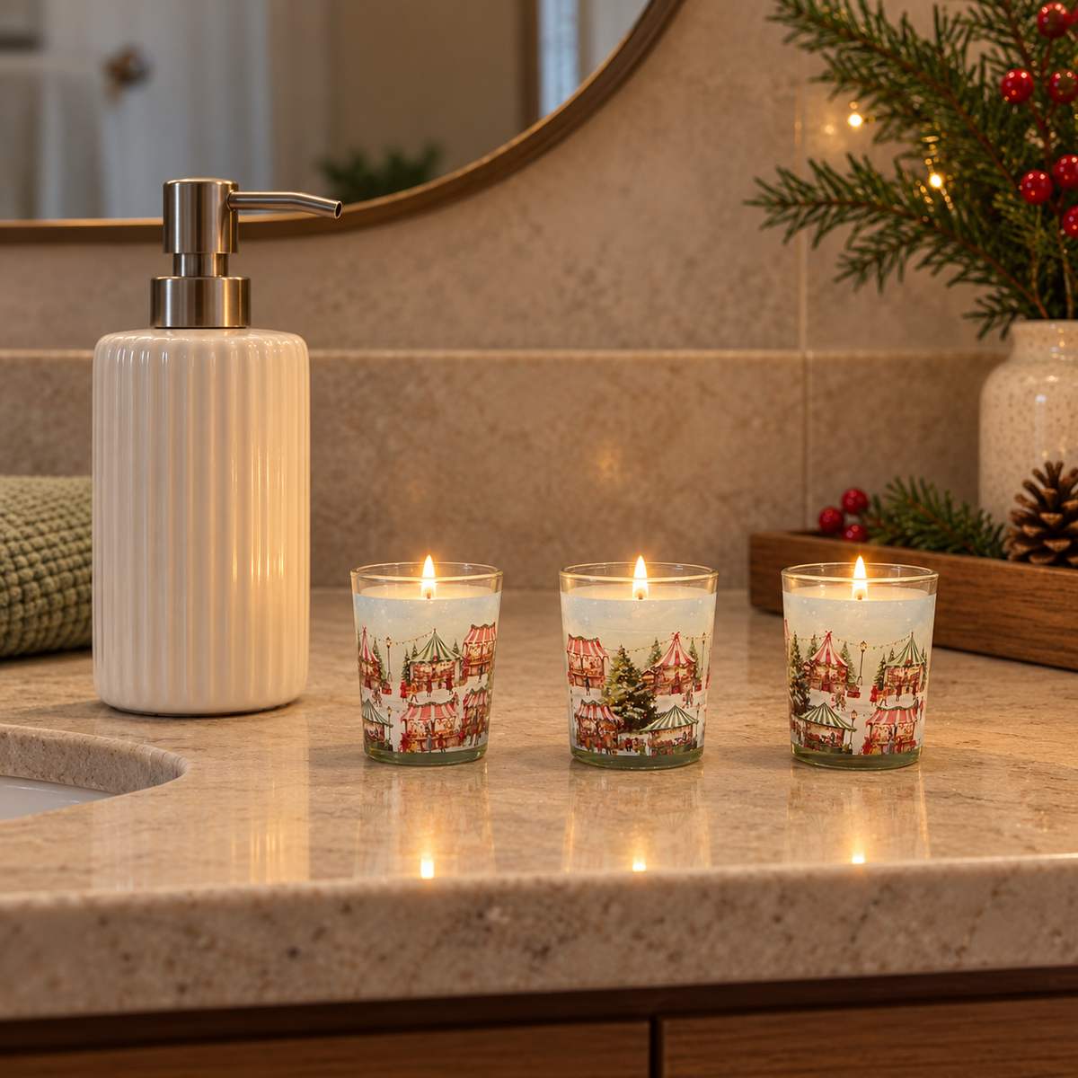 Set of 3 Christmas Cinnamon Candle Gift Set